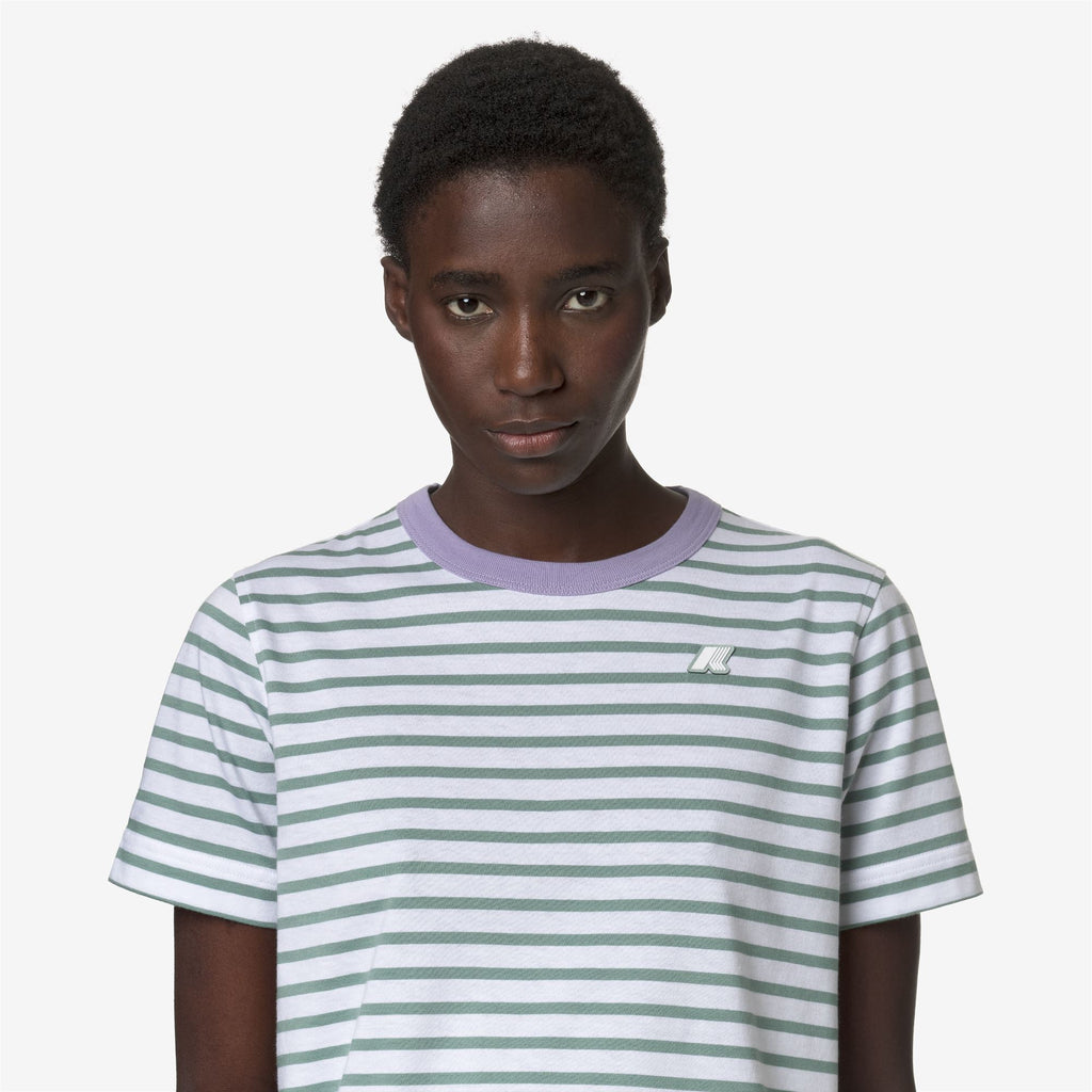T-Shirts & Top_Woman_EMELI STRIPES_T-Shirt_White-Green M-Violet G - Commercial 7
