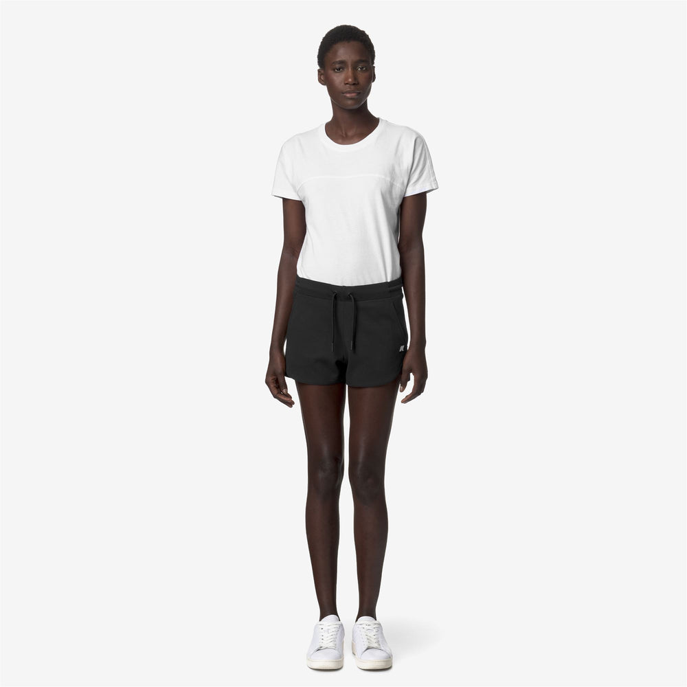 Black Grey Women's Sporty Chic Travel Shorts with Adjustable Waist 02