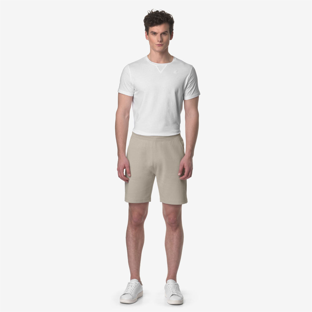 Pantaloni Corti Sportivi Chic Uomo Beige e Grigio per Tempo Libero 02