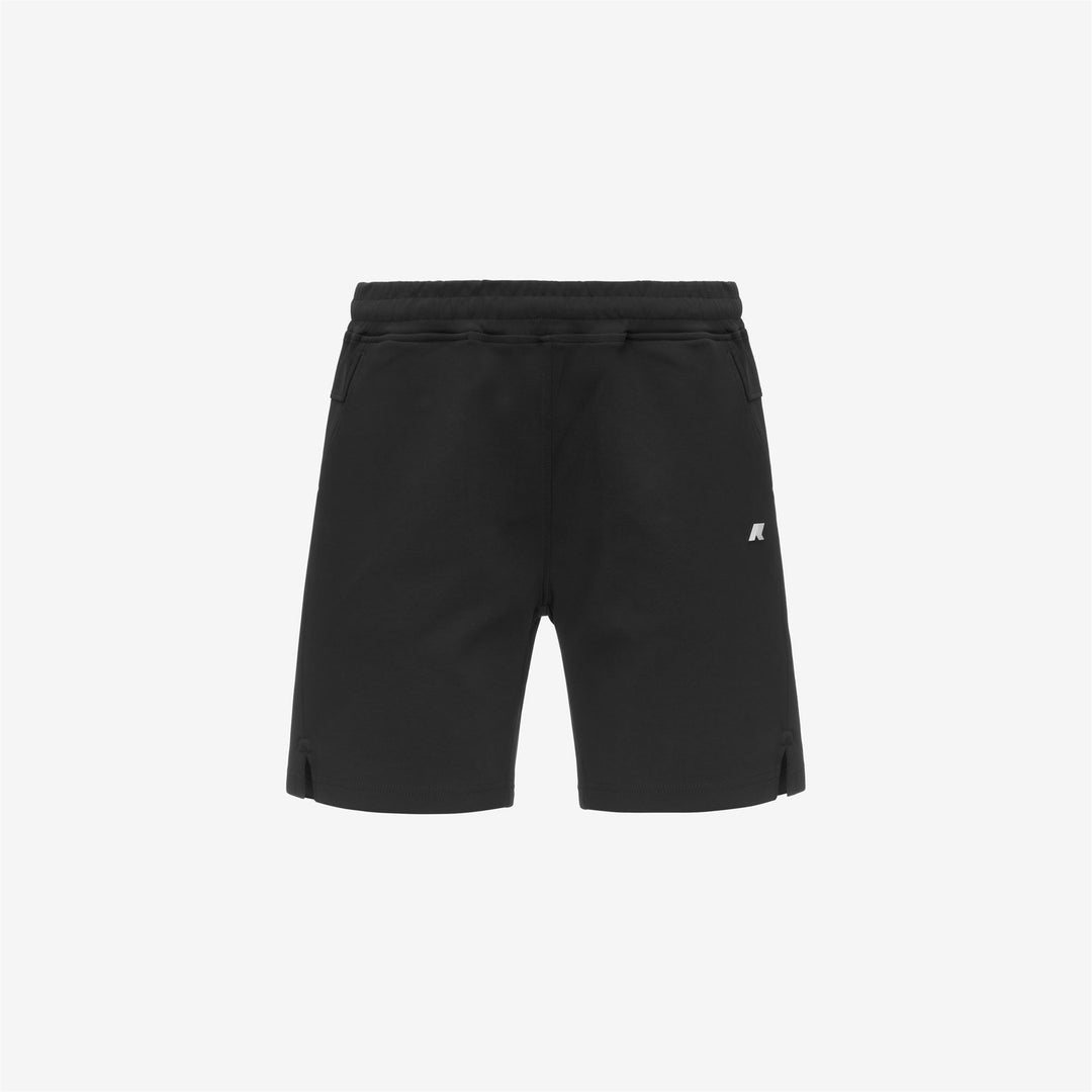 Black men's relaxed-fit sports shorts with pockets and drawstrings main