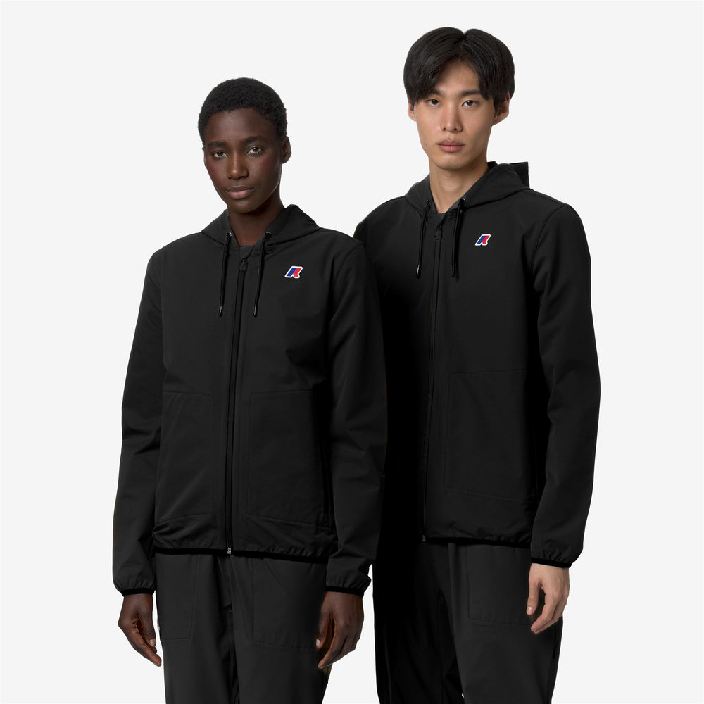 Black Grey Unisex Packable Travel Fleece Jacket 02