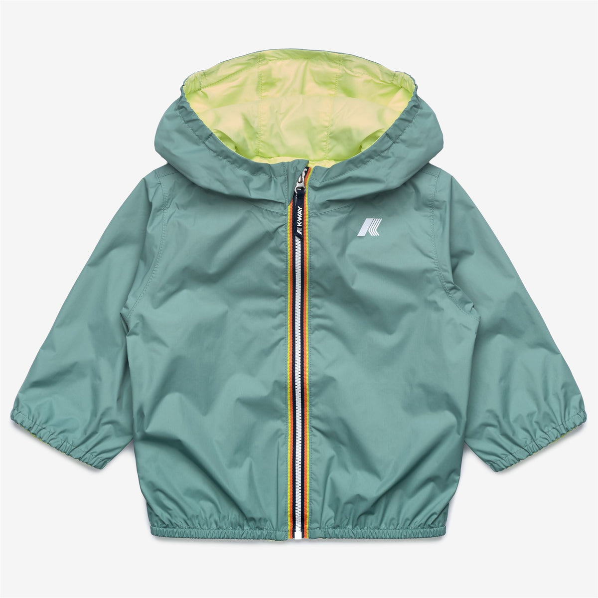 Jackets_Kid unisex_E. JAKE PLUS.2 DOUBLE_Short_Green Mine - Yellow Lime - Commercial 1