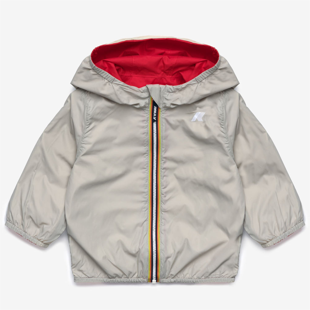 Jackets_Kid unisex_E. JAKE PLUS.2 DOUBLE_Short_Red Poppy - BEIGE LT - Commercial 3