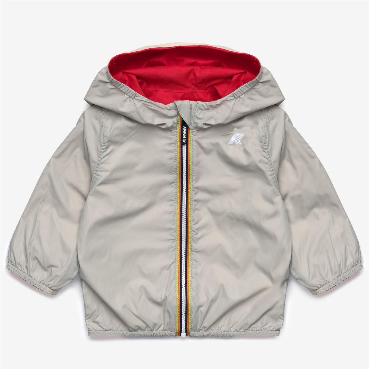 Jackets_Kid unisex_E. JAKE PLUS.2 DOUBLE_Short_Red Poppy - BEIGE LT - Commercial 2
