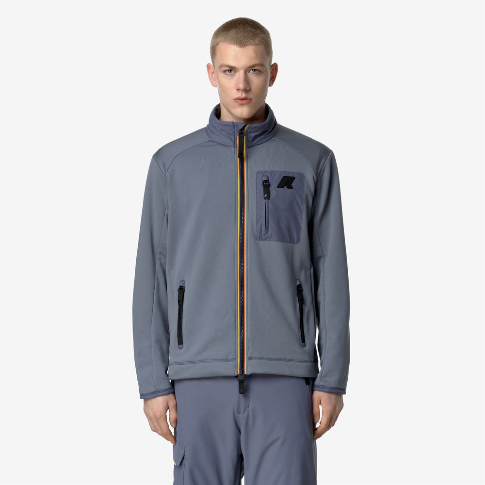 Chaqueta de esquí de forro polar azul gris para hombre con aislamiento térmico 02