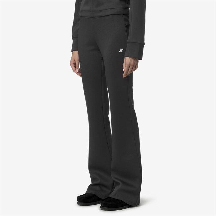 Grey Women's Flared Sport Trousers with Adjustable Waist 4