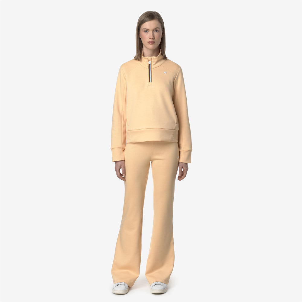 Pantaloni Sportivi Svasati Donna Beige Arancioni per Tempo Libero 02