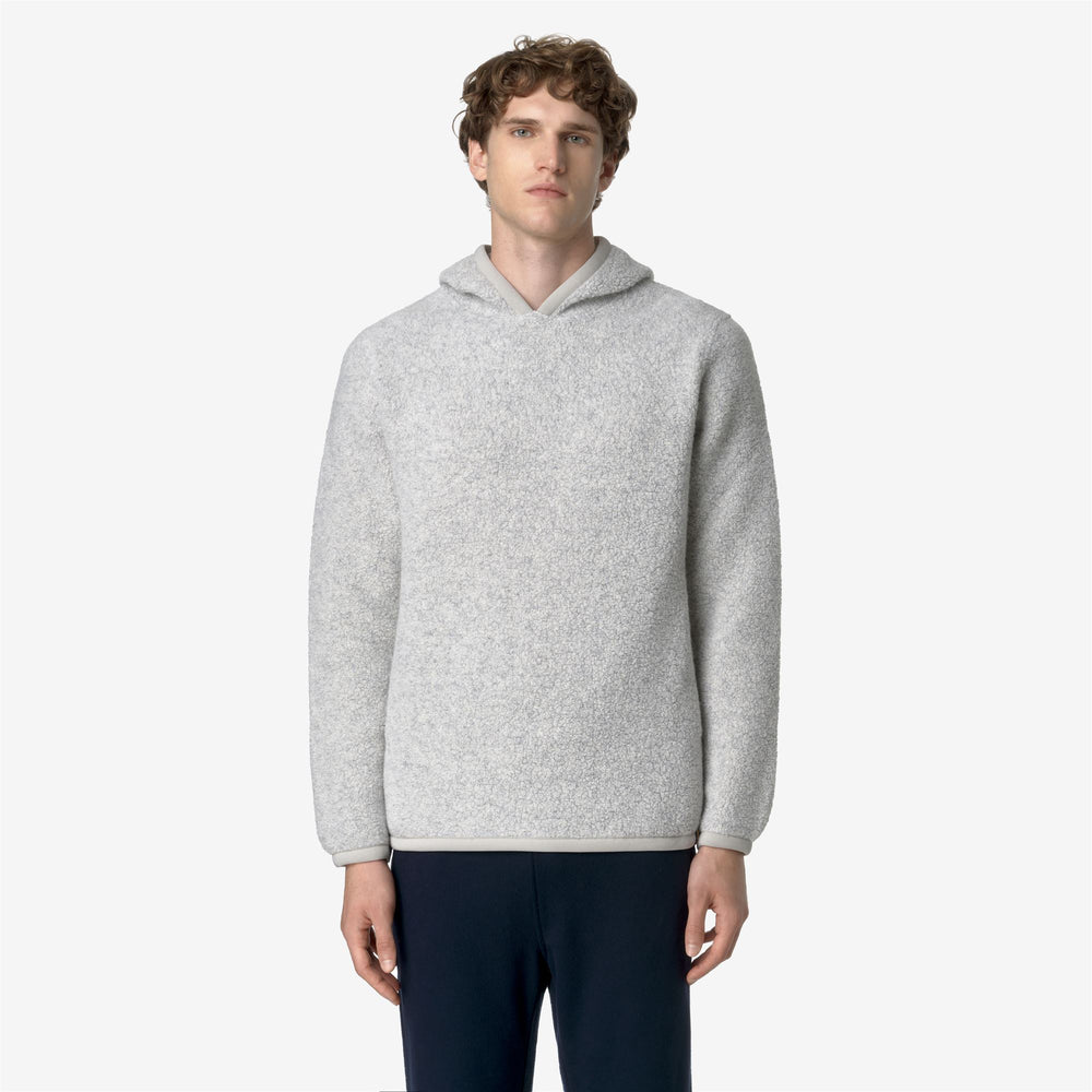 Light Grey Men's Hooded Fleece Pullover for City Leisure 02