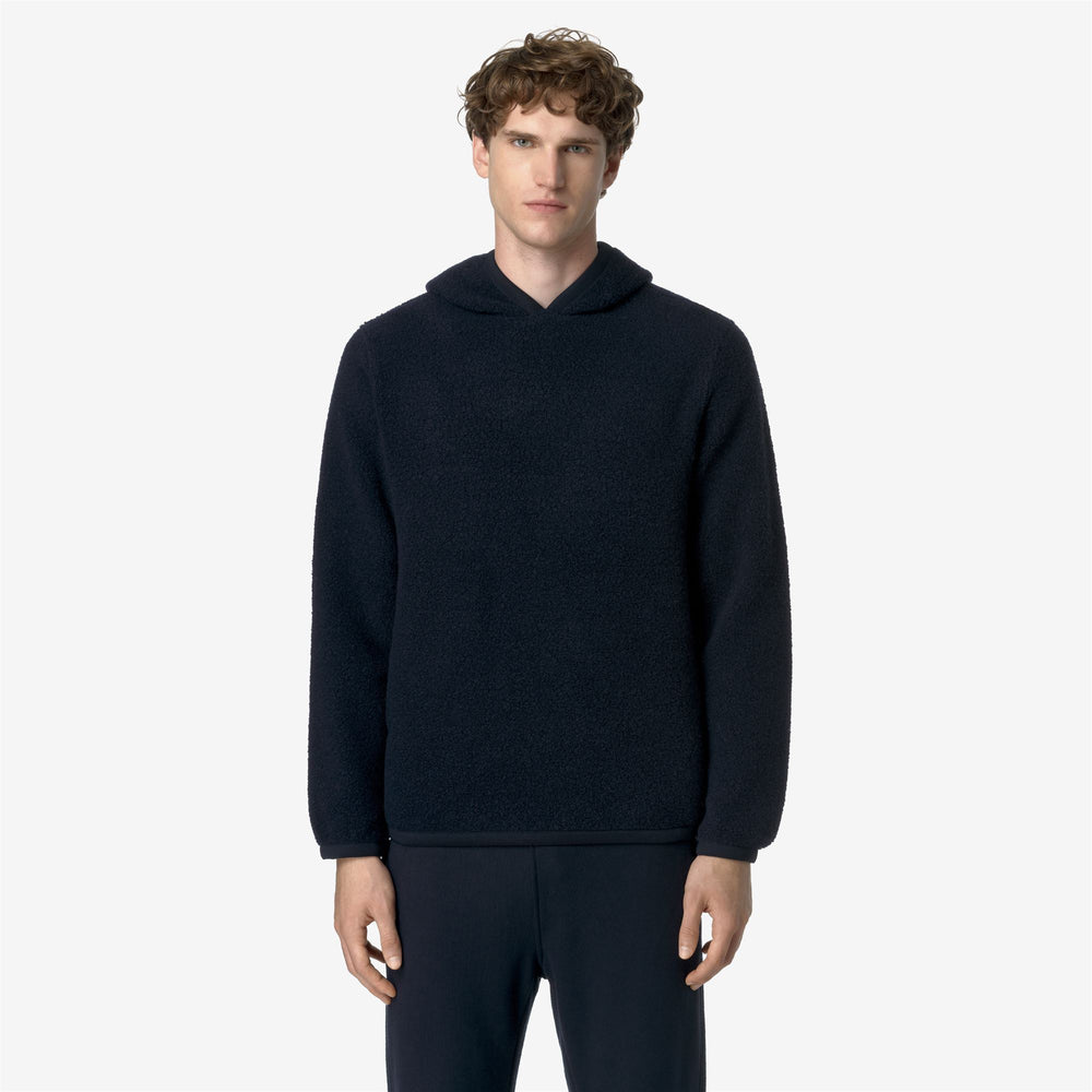 Blue Men's Hooded Fleece Pullover for City Leisure 02