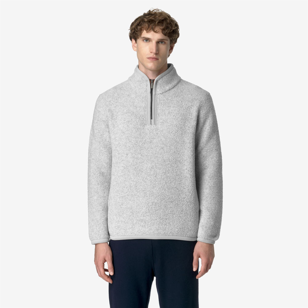 Light Grey Men's Cozy Wool Fleece Pullover for Leisure Wear 02