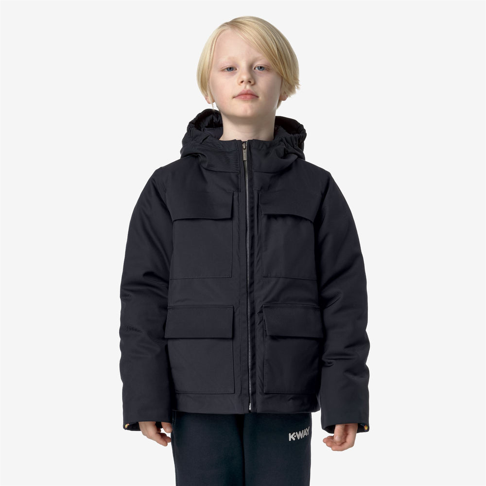 Blue Boy's Short Winter Jacket with Down Padding 02