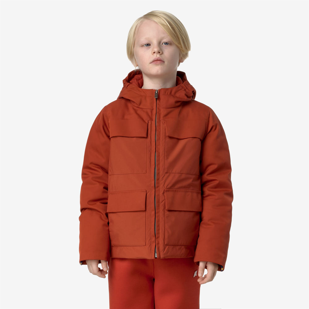 Giacca Invernale Città per Ragazzo con Imbottitura in Piuma Rossa Pompeiana 02