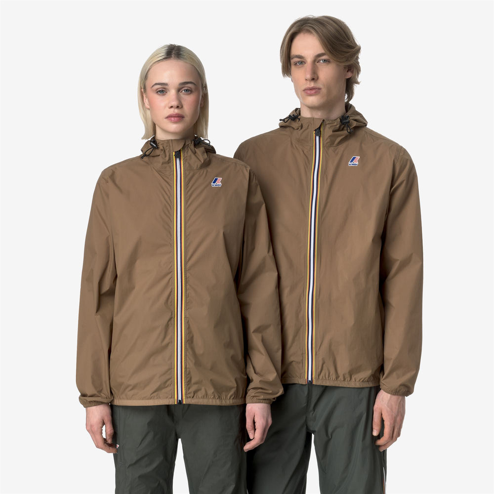 Brown Green Unisex Packable Weather-Resistant Jacket 02