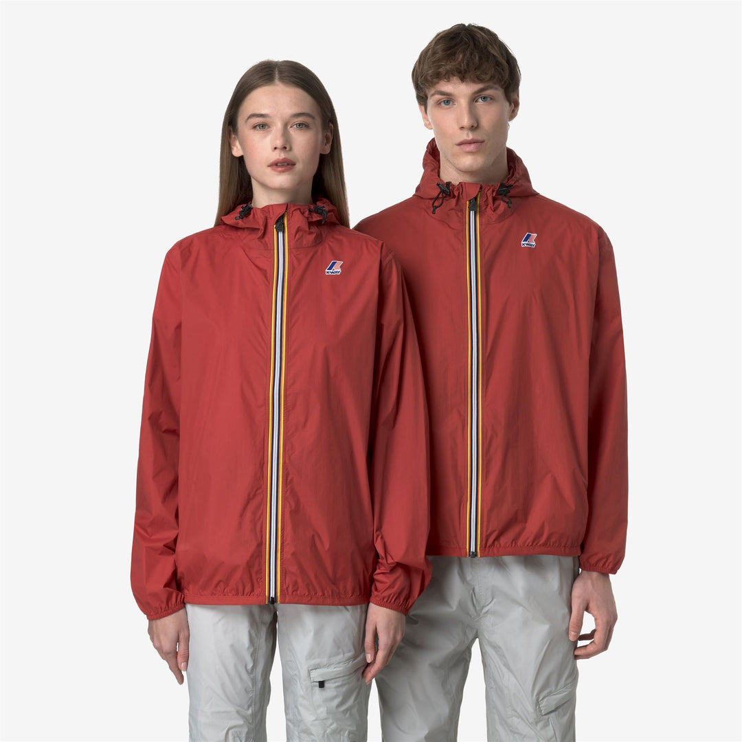 Chaqueta unisex resistente al clima plegable color marrón rojo 01