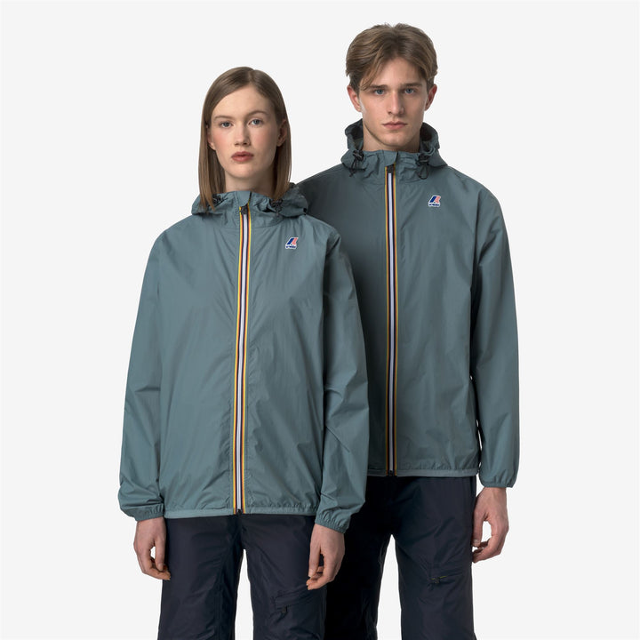 Chaqueta unisex plegable resistente al clima azul-verde 3