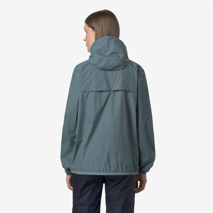 Chaqueta unisex plegable resistente al clima azul-verde 6