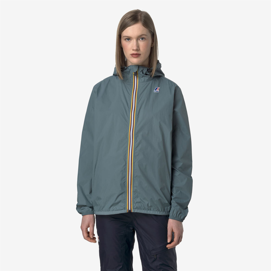 Chaqueta unisex plegable resistente al clima azul-verde main