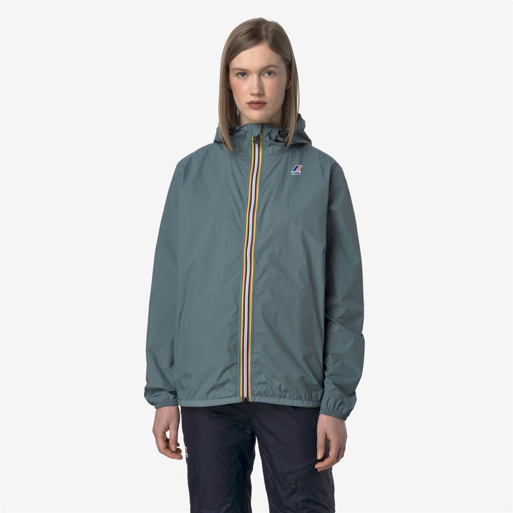 Chaqueta unisex plegable resistente al clima azul-verde 4