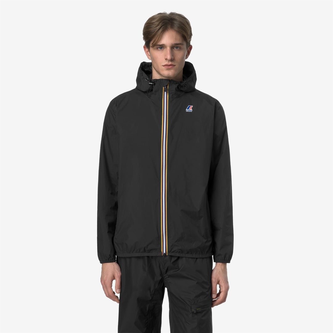 Chaqueta unisex plegable resistente al clima negra y gris main