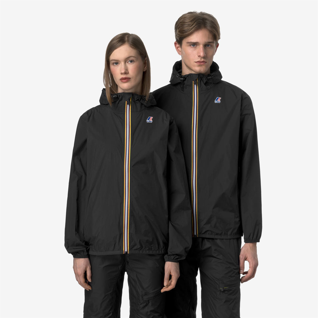 Chaqueta unisex plegable resistente al clima negra y gris main