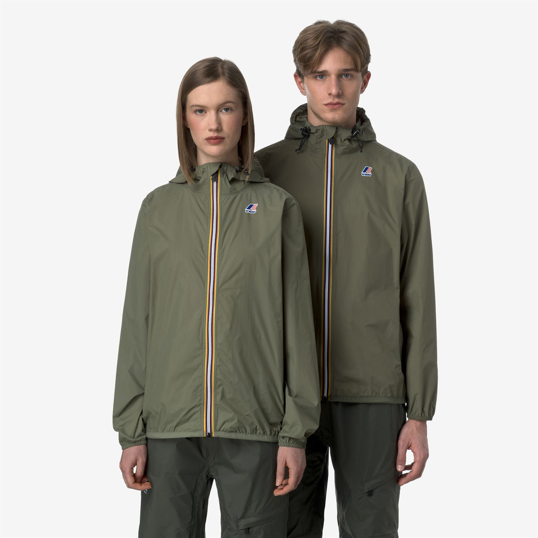 Chaqueta unisex plegable resistente al clima verde líquen 01