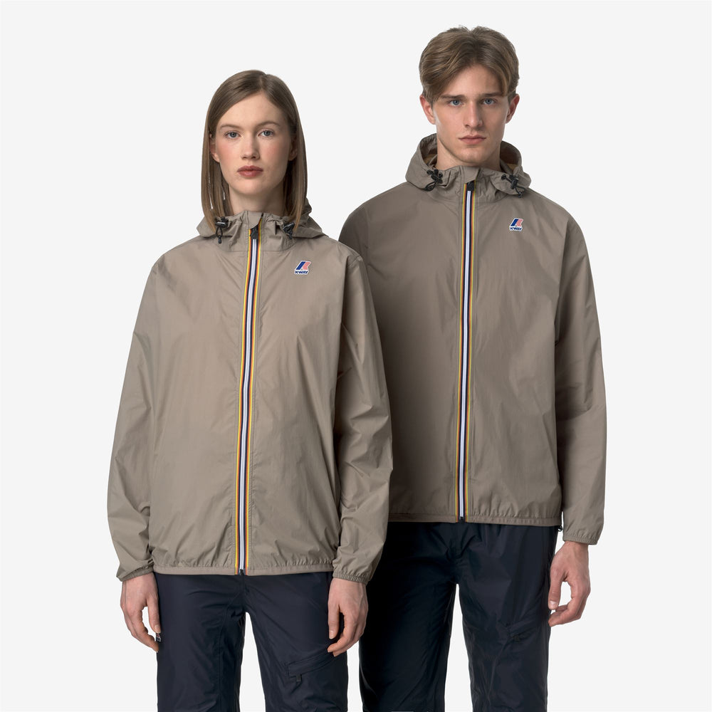 Beige Brown Unisex Packable Weather-Resistant Jacket 02