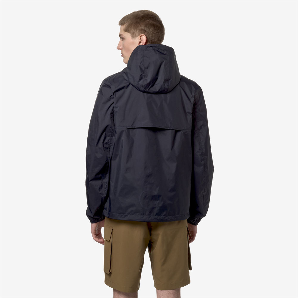 Chaqueta corta impermeable reversible para hombre azul y verde 02