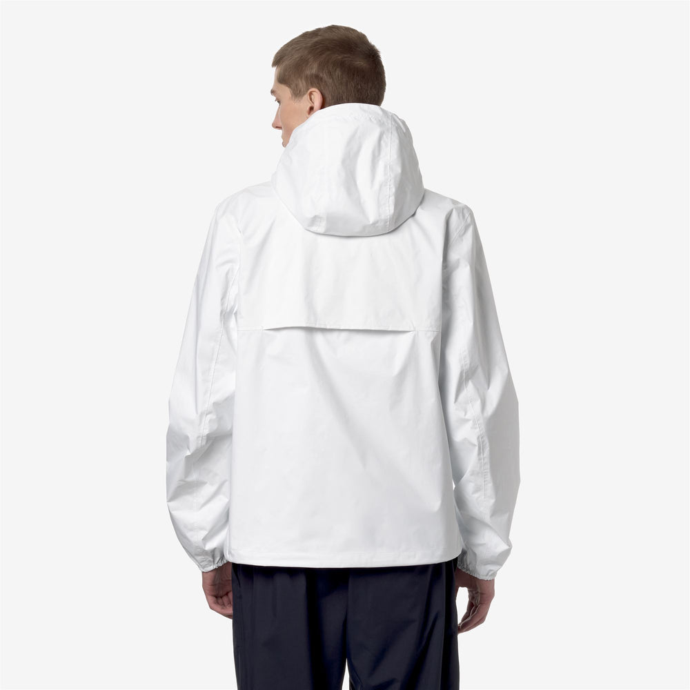 Chaqueta corta impermeable reversible para hombre azul y blanca 02