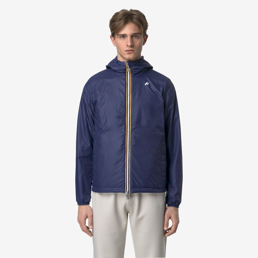 Beige blue Men's Reversible Waterproof Short Jacket 02