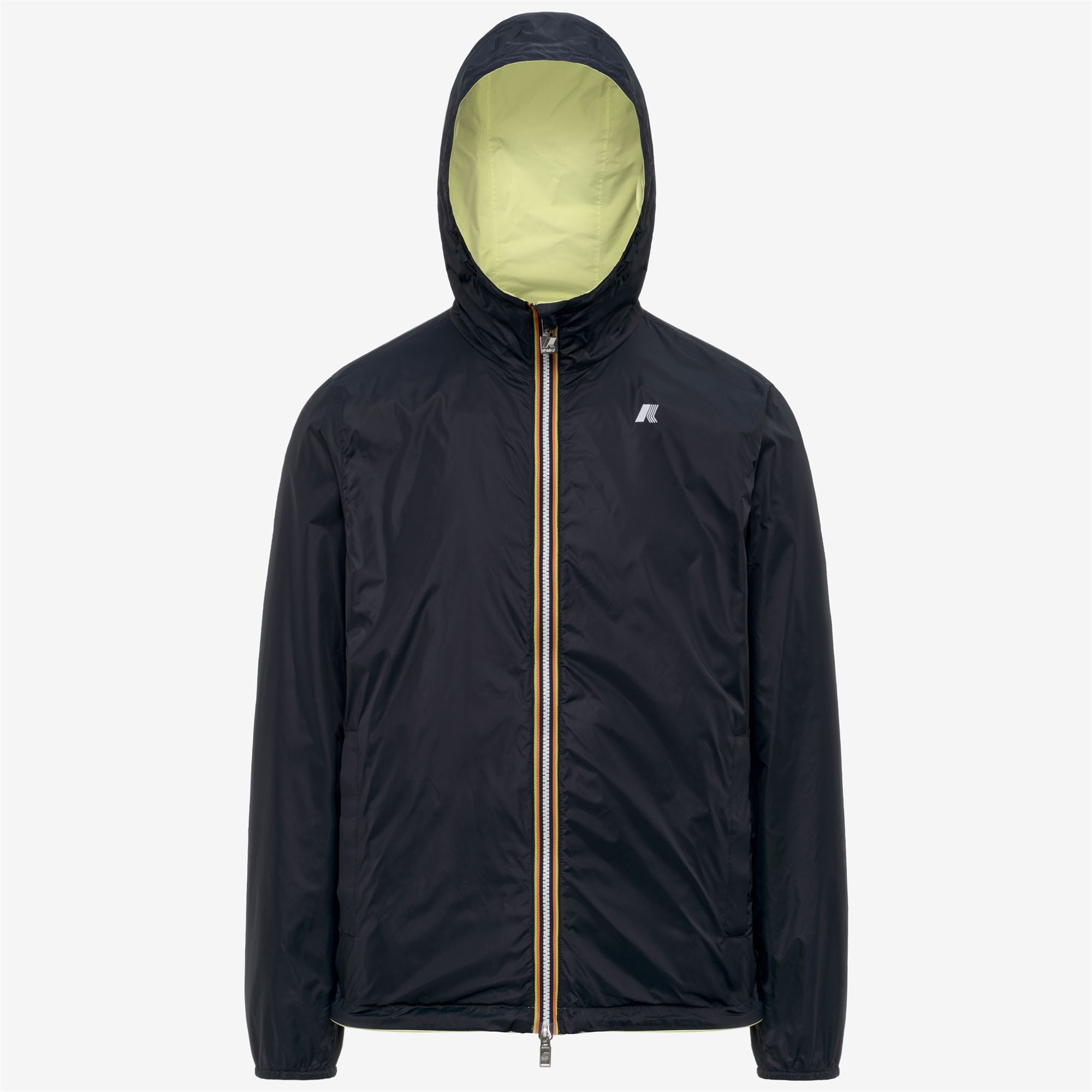 Jackets_Man_JAKE PLUS.2 DOUBLE_Short_Yellow Lime - Blue Depth - Commercial 2