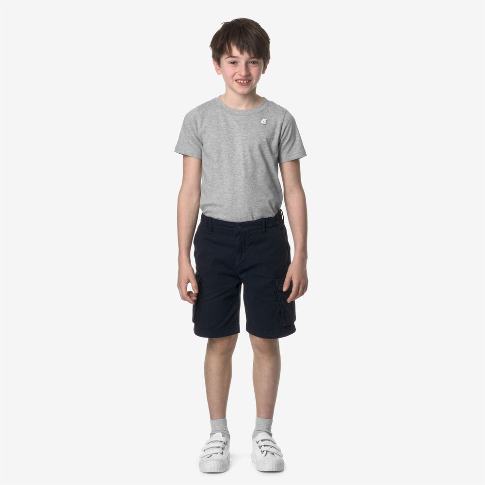 Blue Cargo Shorts for Boys with Elastic Waist and Utility Pockets 02