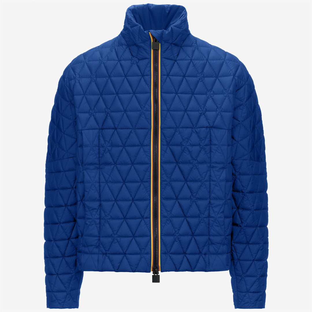 Chaqueta corta impermeable azul para hombre con relleno reciclado 01