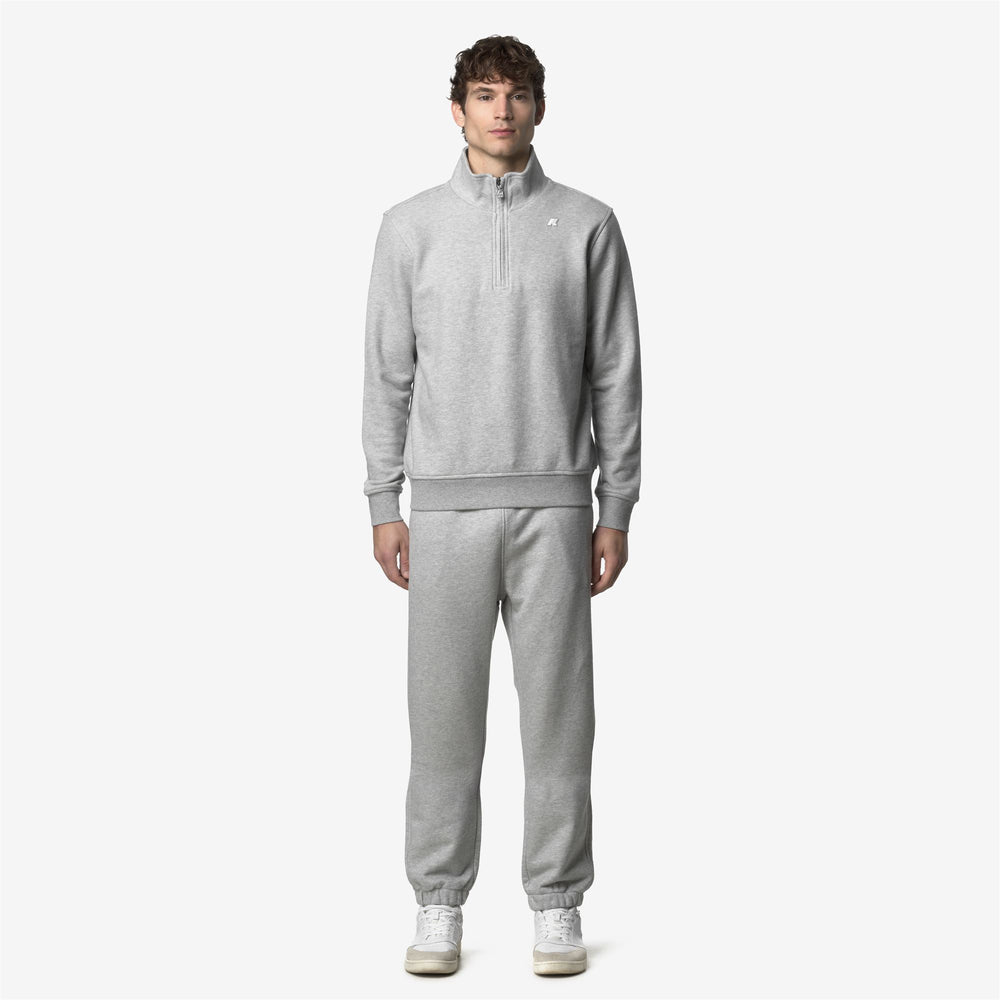 Grey Men's Fleece Jogging Pants with Adjustable Waist 02