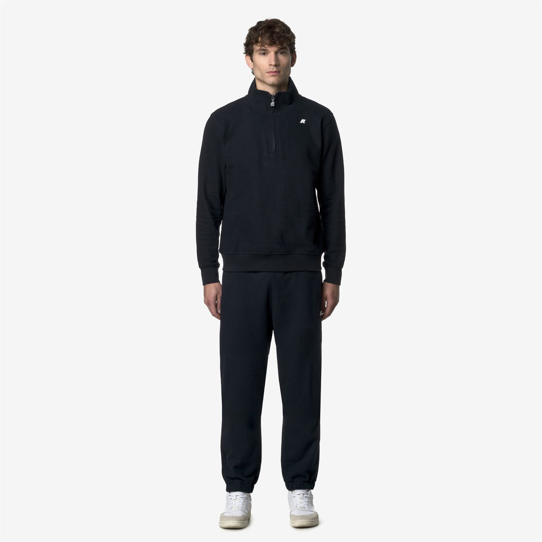 Pantalones de chándal de forro polar azul marino para hombre 01