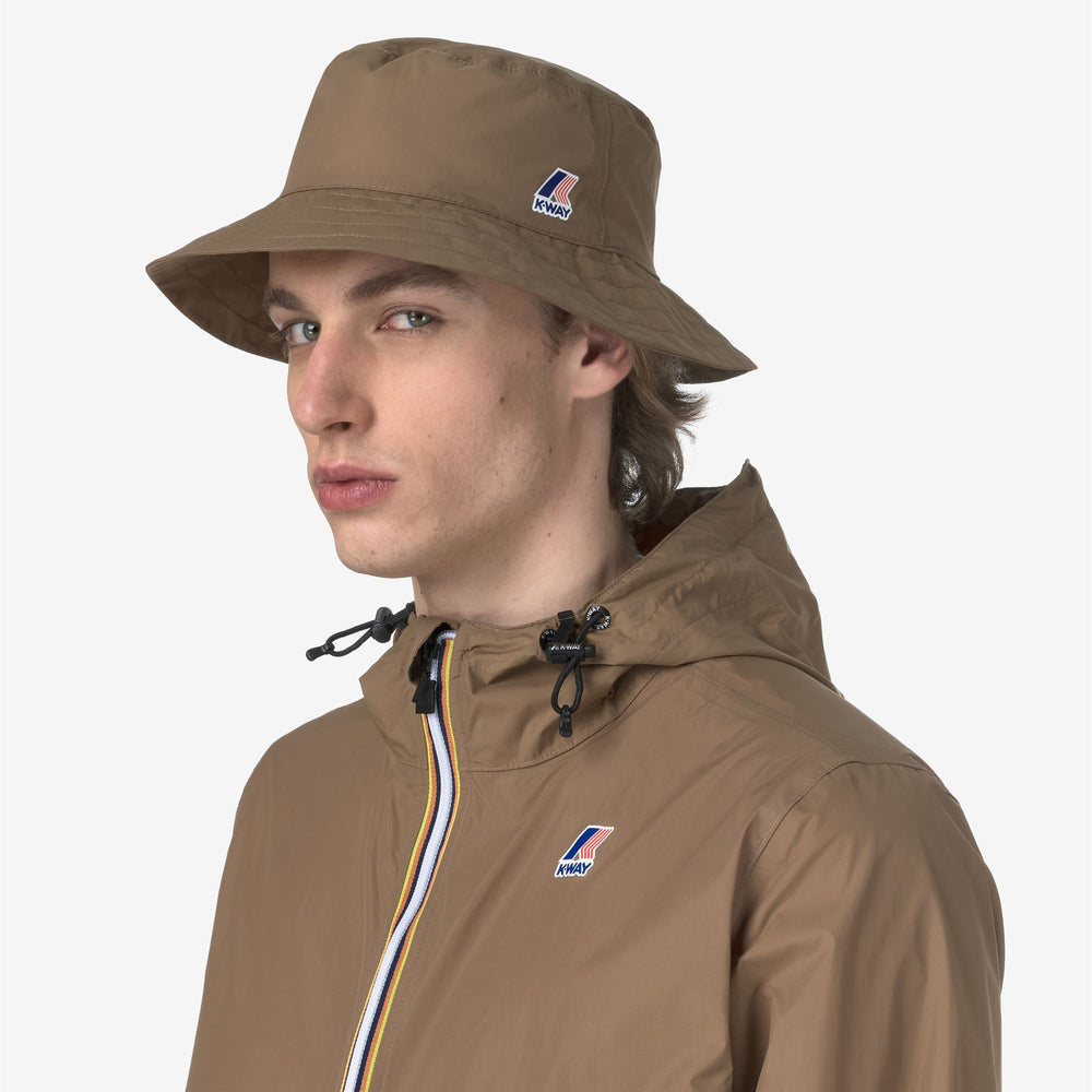 Brown Green Unisex Packable Bucket Hat with Weather Resistance 02