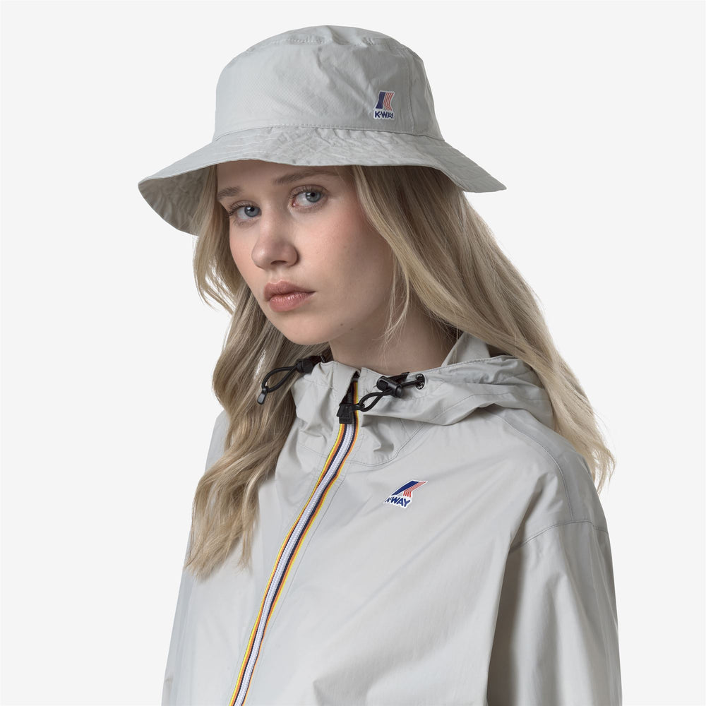Beige Grey Unisex Packable Weather-Resistant Bucket Hat 02