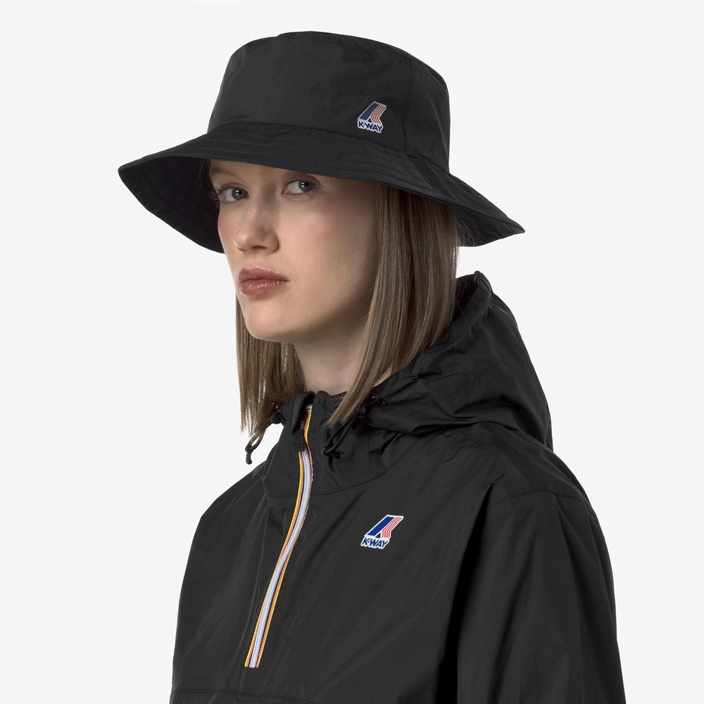 Black Grey Unisex Weather-Resistant Bucket Hat with Packable Design 02