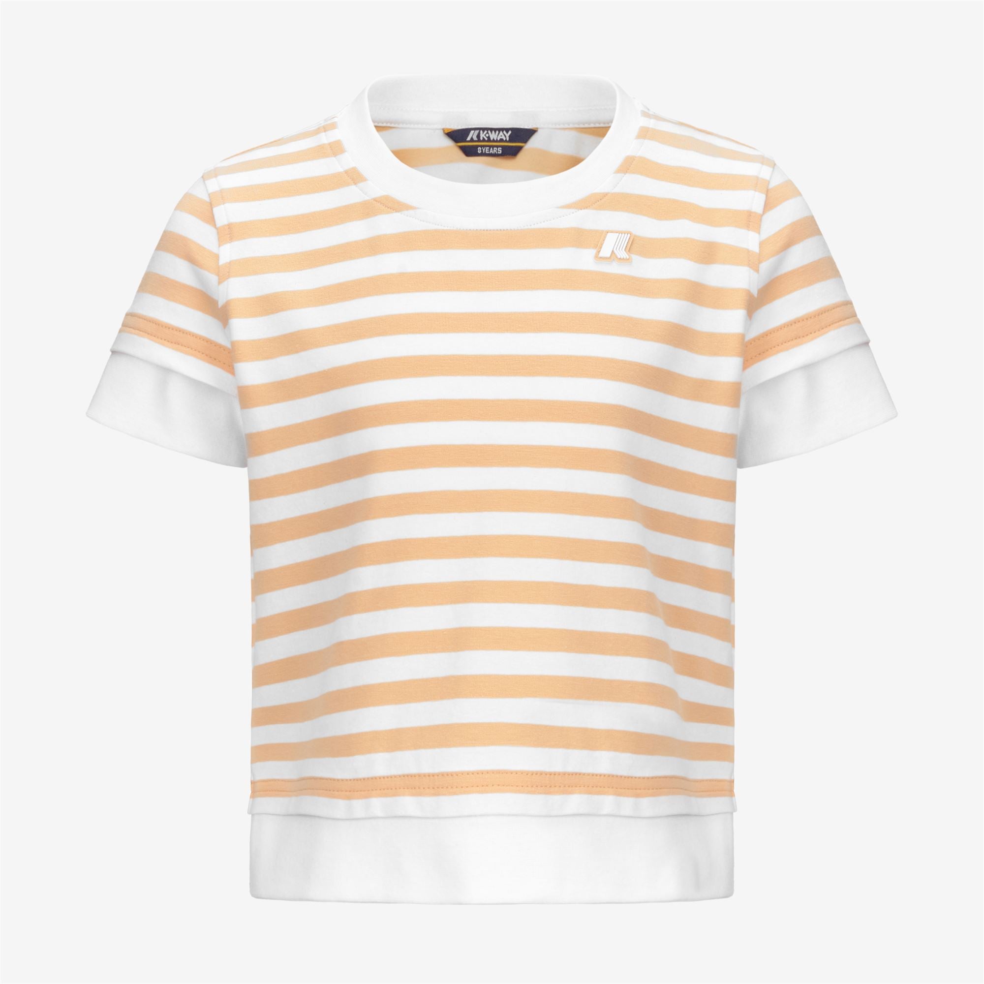 T-Shirts & Top_GIRL_P. EMEL STRIPES JERSEY_T-Shirt_White - Beige Sheepskin - Commercial 1