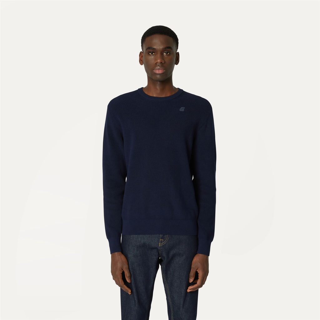 Knitwear_MAN_SEBASTIEN COTTON HCS_Pull Over_Blue Depth - Commercial 4