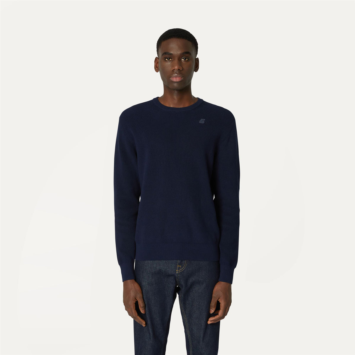 Knitwear_MAN_SEBASTIEN COTTON HCS_Pull Over_Blue Depth - Commercial 4