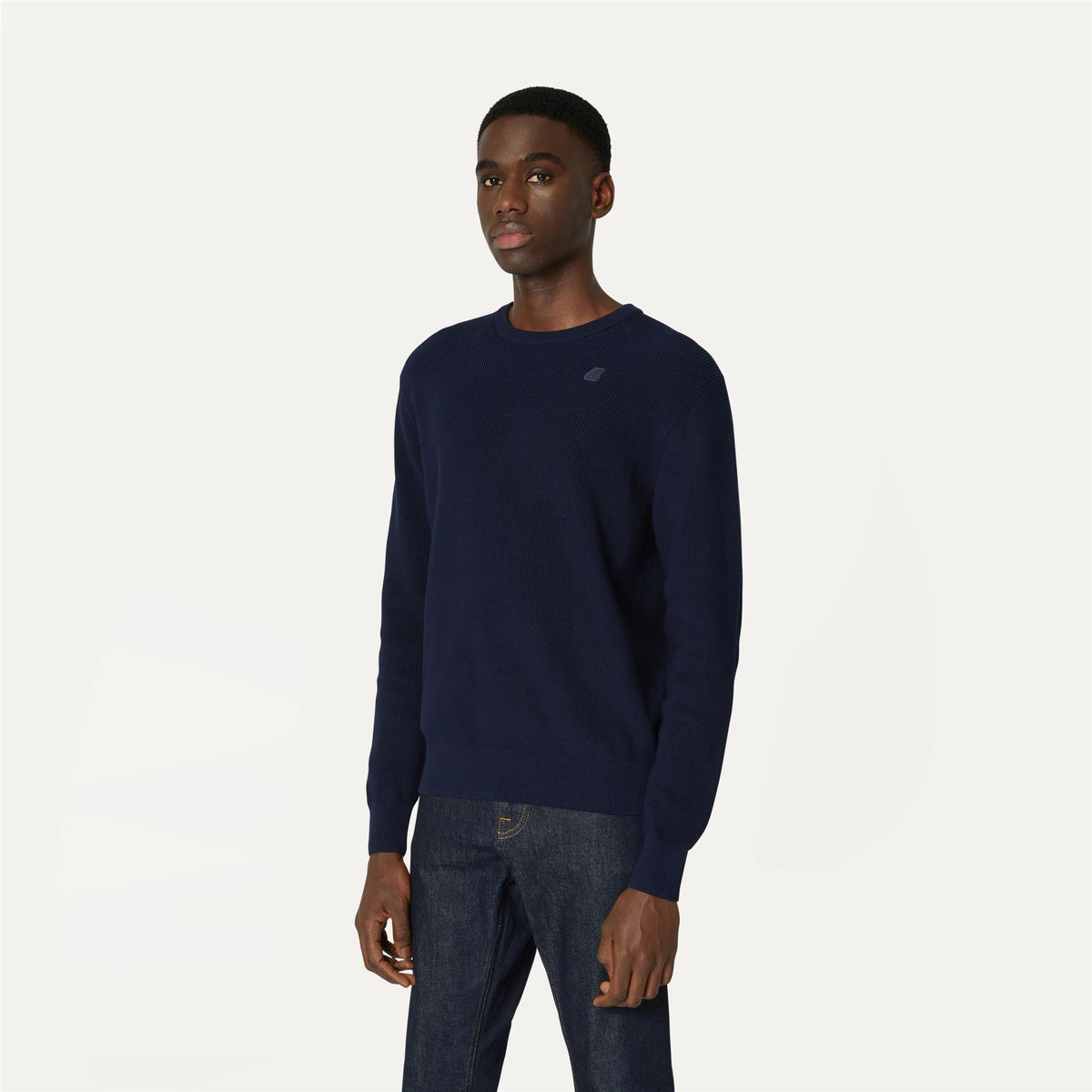 Knitwear_MAN_SEBASTIEN COTTON HCS_Pull Over_Blue Depth - Commercial 5