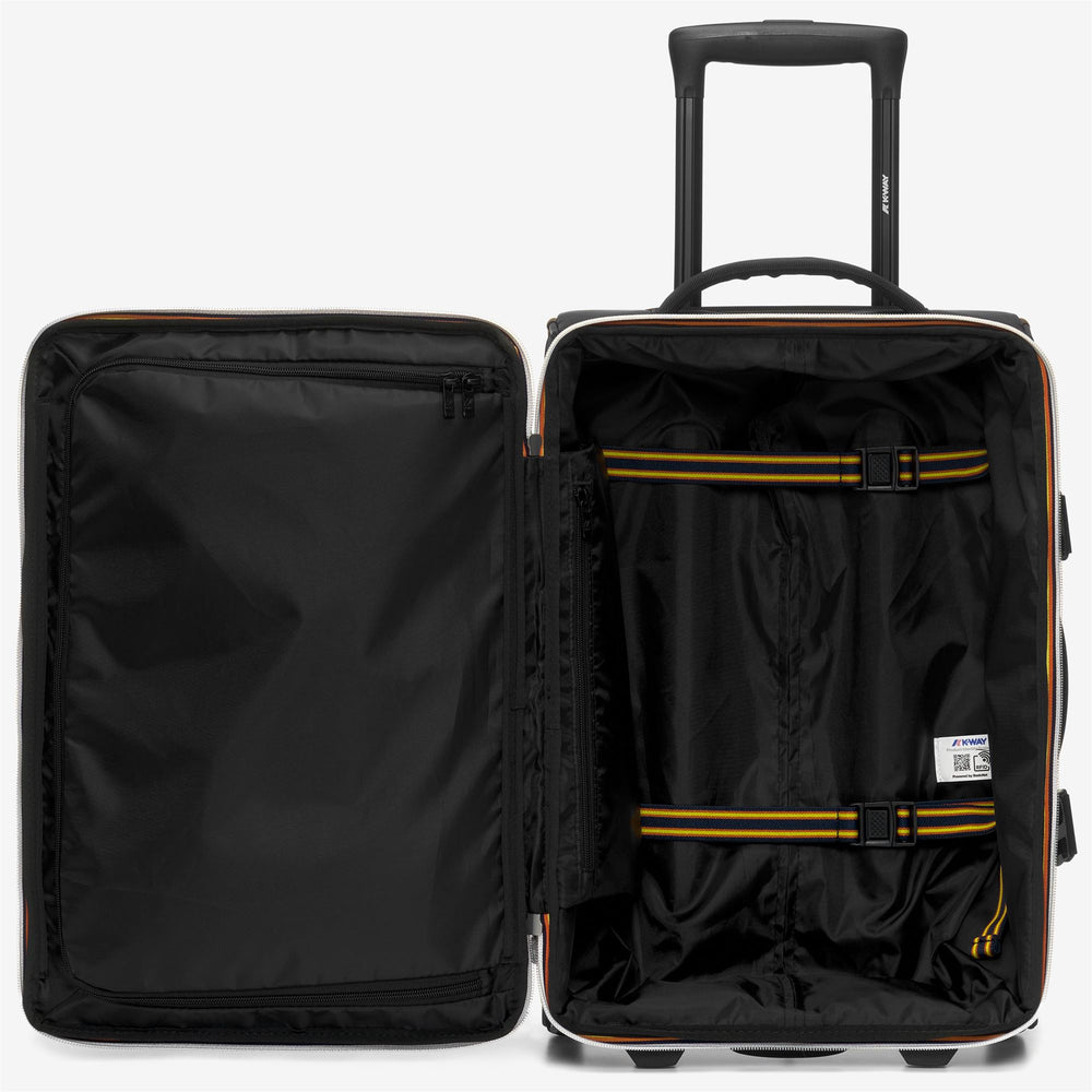 Black Grey Unisex Cabin Trolley Luggage Bag with Organizing Pockets 02