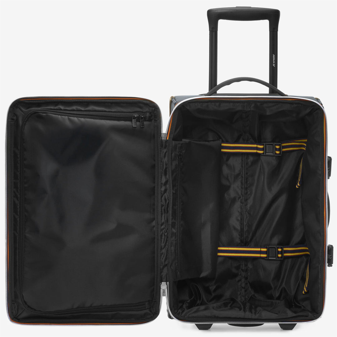 Valigia trolley da cabina unisex grigia con tasche organizzative main