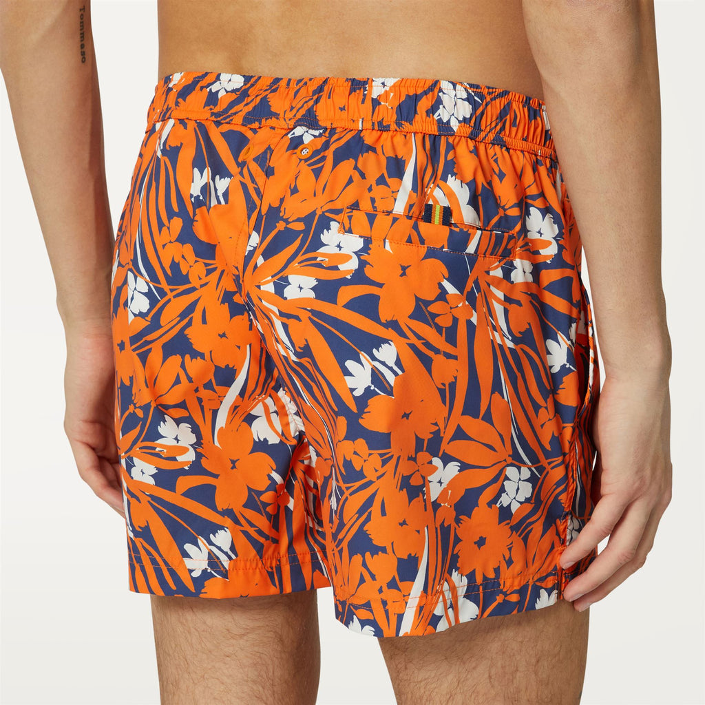 Bathing Suits_MAN_AIRY GRAPHIC_Swimming Trunks_Flowers Blue Orange - Commercial 7