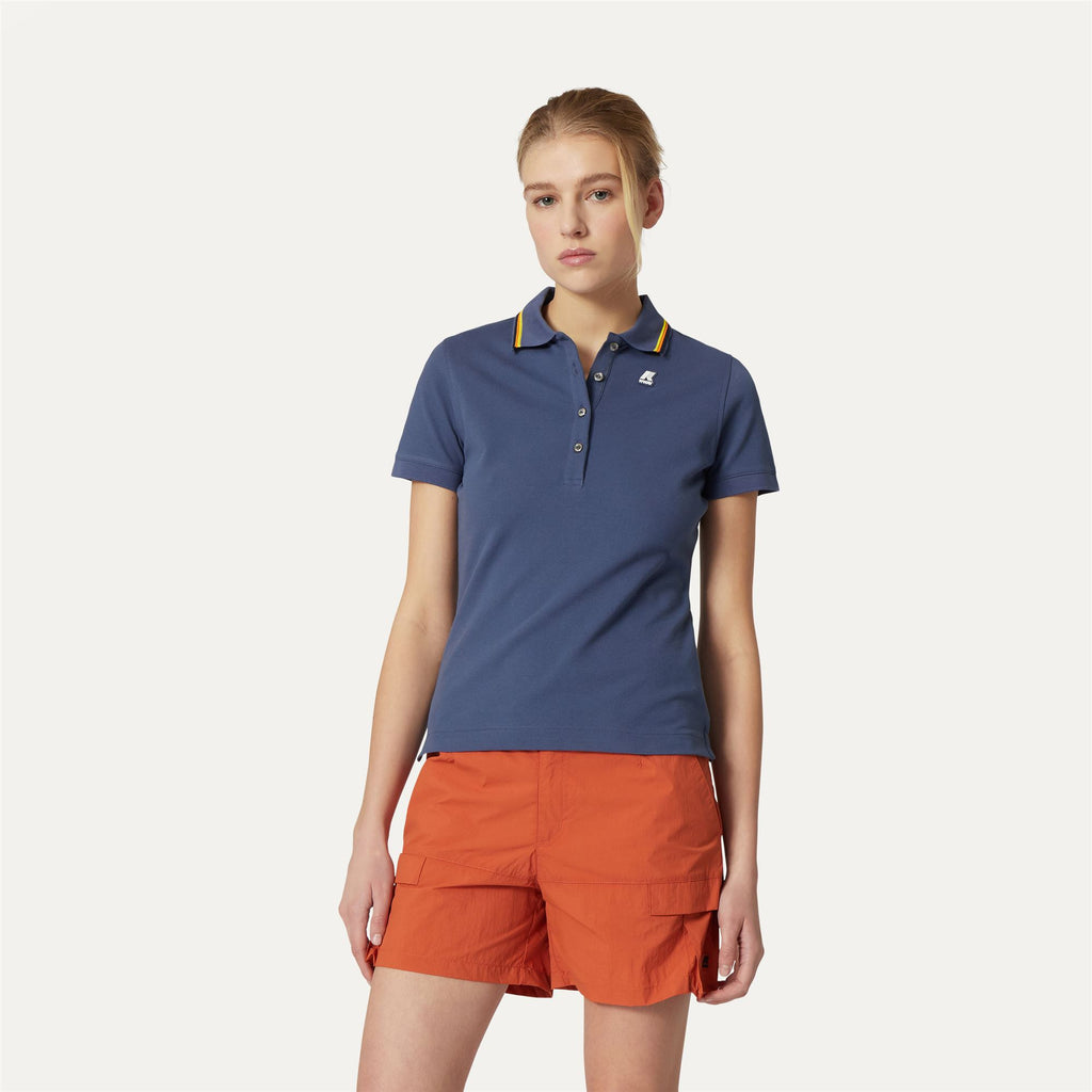 Polo Shirts_WOMAN_JEANNINE_Polo_Blue Indigo - Commercial 4
