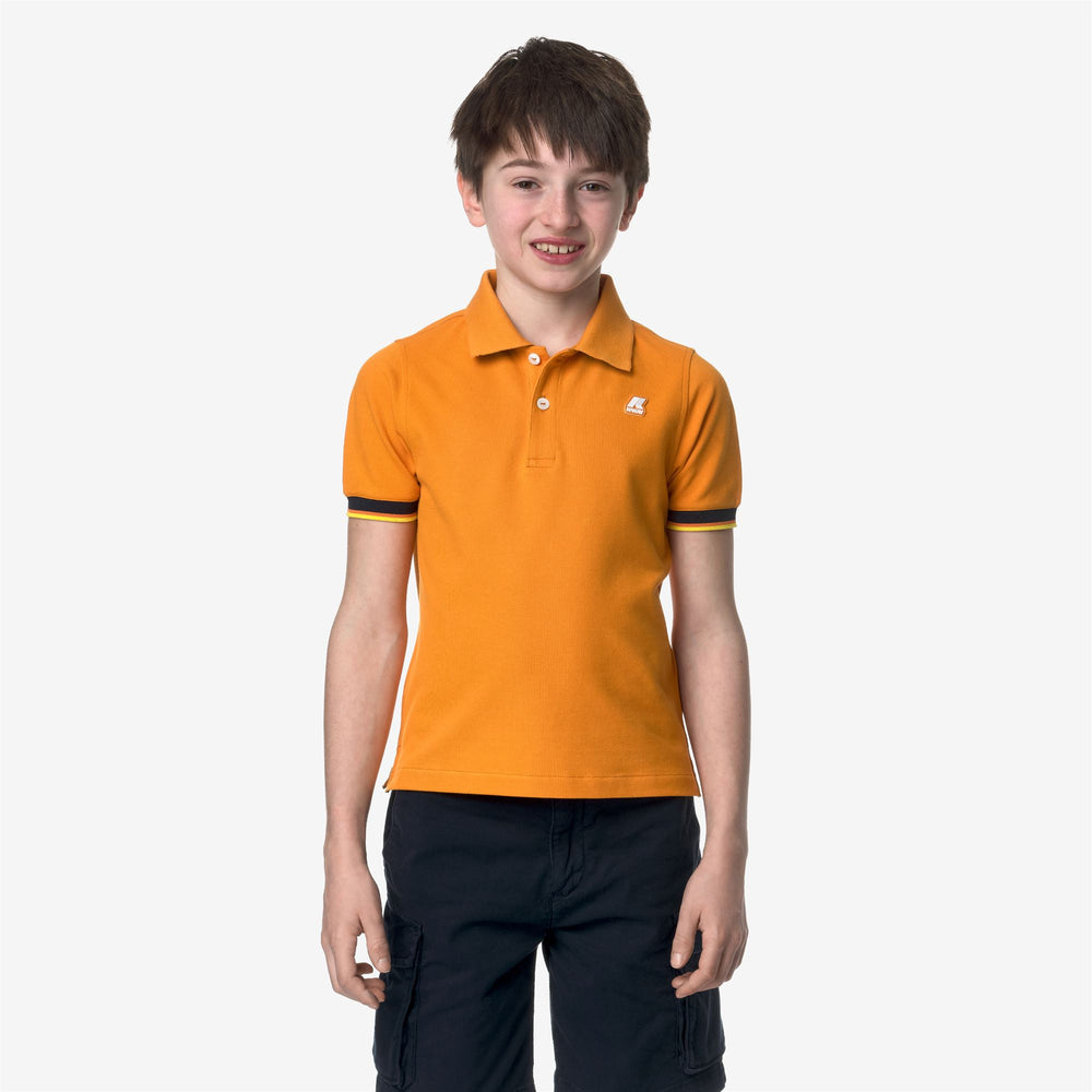 Orange Boy's Stretch Cotton Polo Shirt for City Wear 02