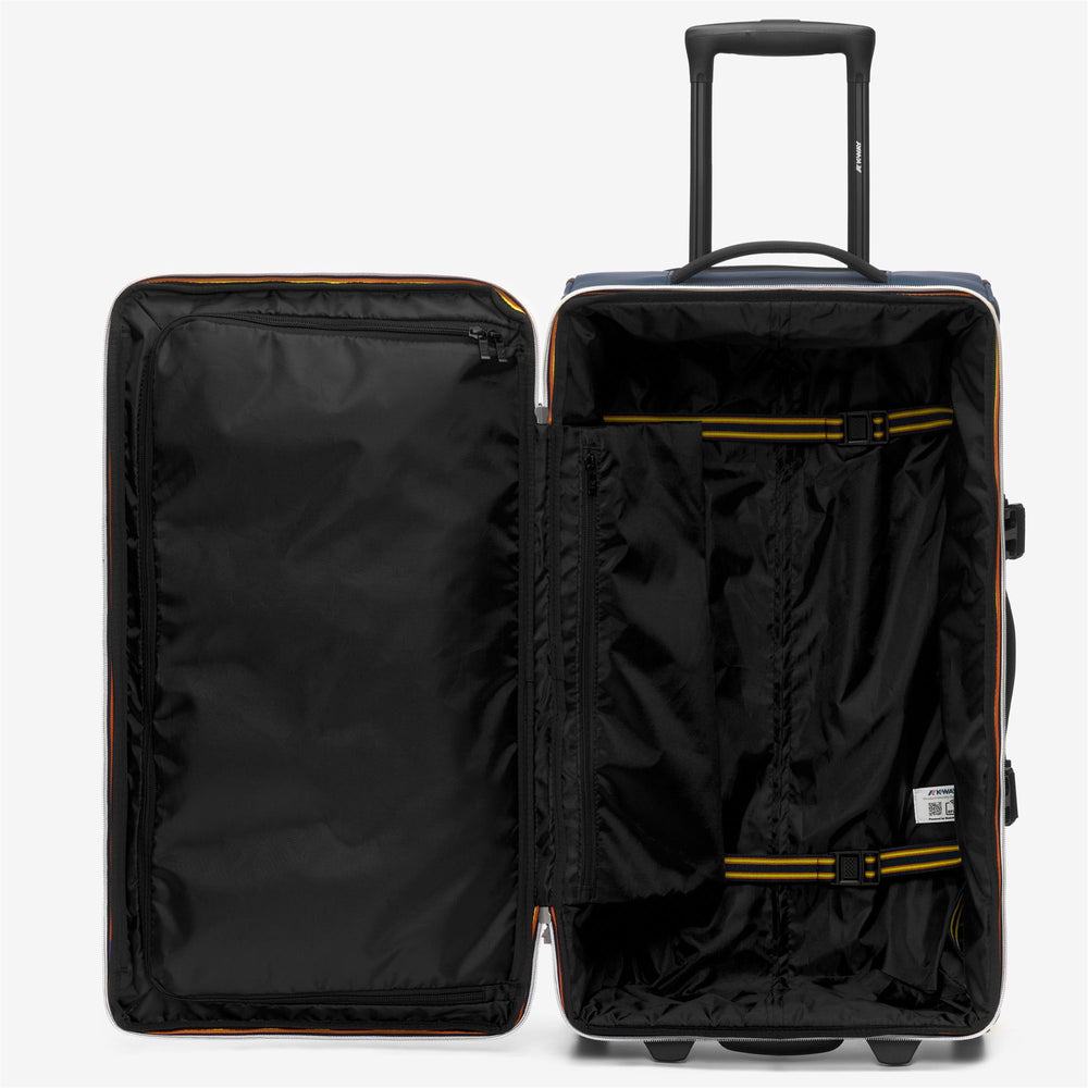 Borsa trolley unisex blu con ruote e tasche 02