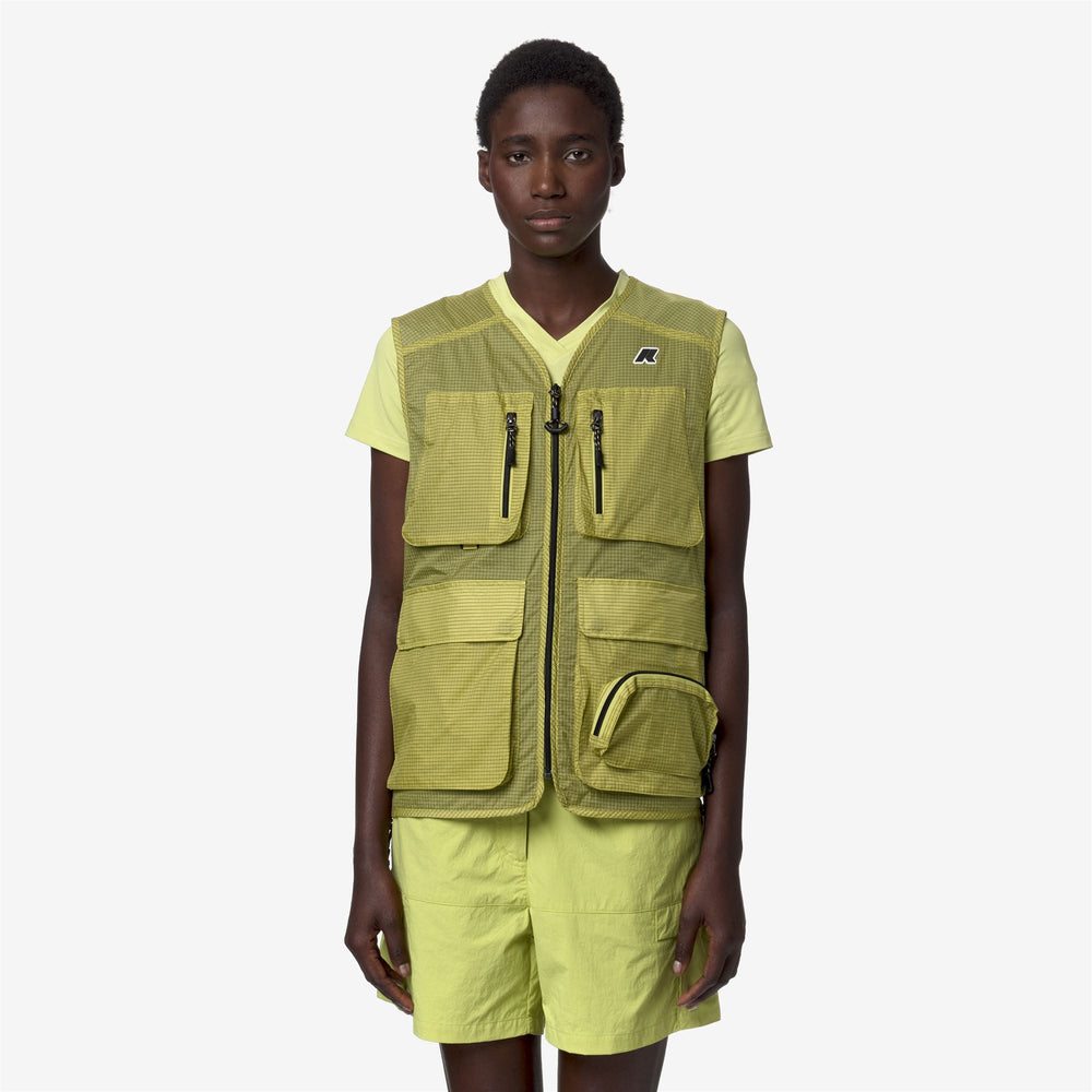 Celery Green Unisex Outdoor Waterproof Vest with Functional Pockets 02