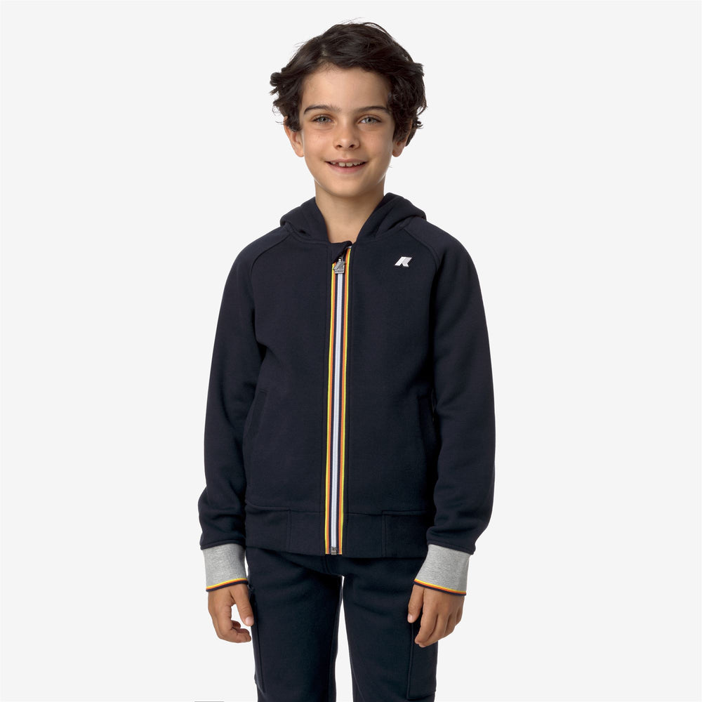 Chaqueta de forro polar azul profundo para uso urbano de niño 02