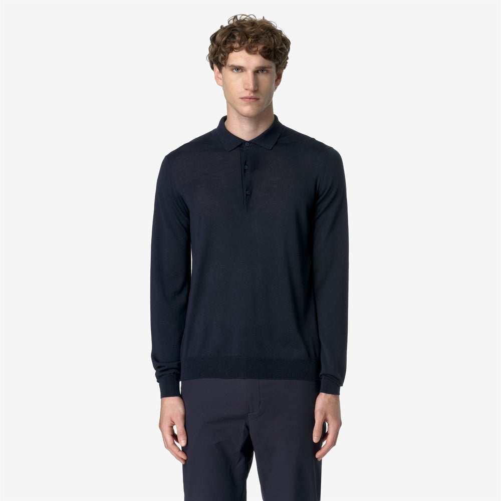 Blue Men's Merino Wool Blend Knit Pullover Sweater for City Wear 02